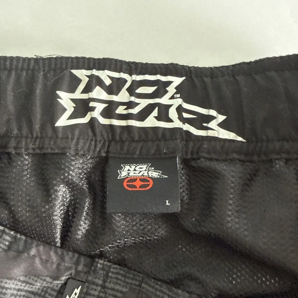 Vintage No Fear Board Shorts‎ Mens Large Black Camo Mesh Lined Beach Y2K Pocket